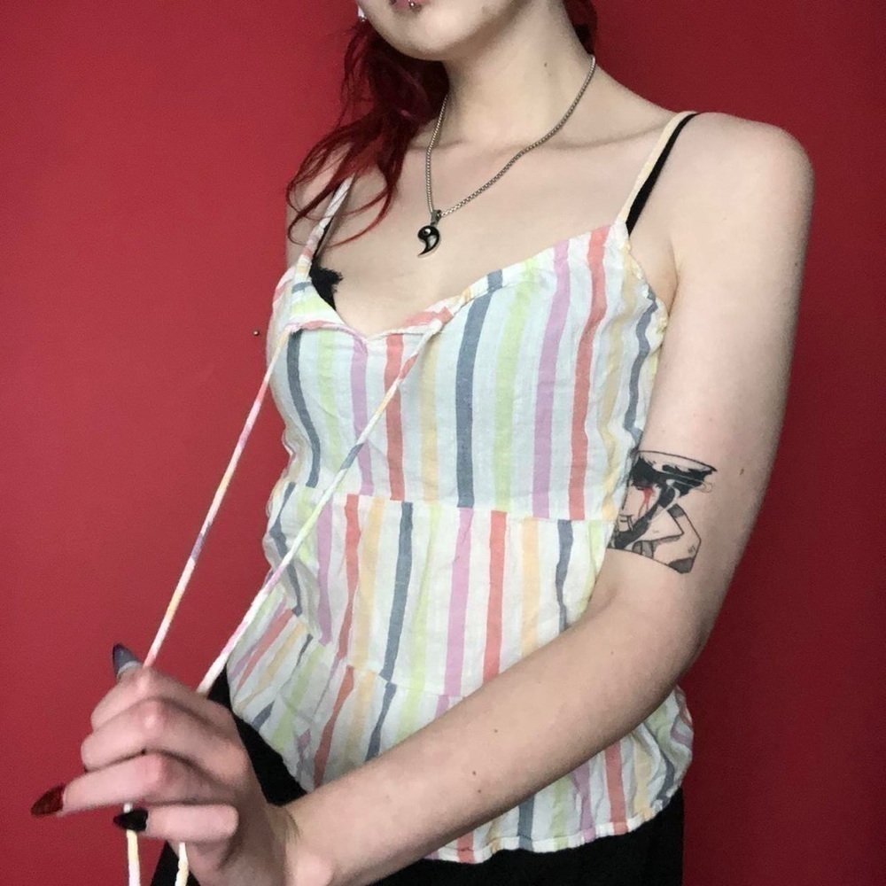 Striped pastel tank top  💛🤍​​​​​​​​​​​​​​​​​​​​​​​​​